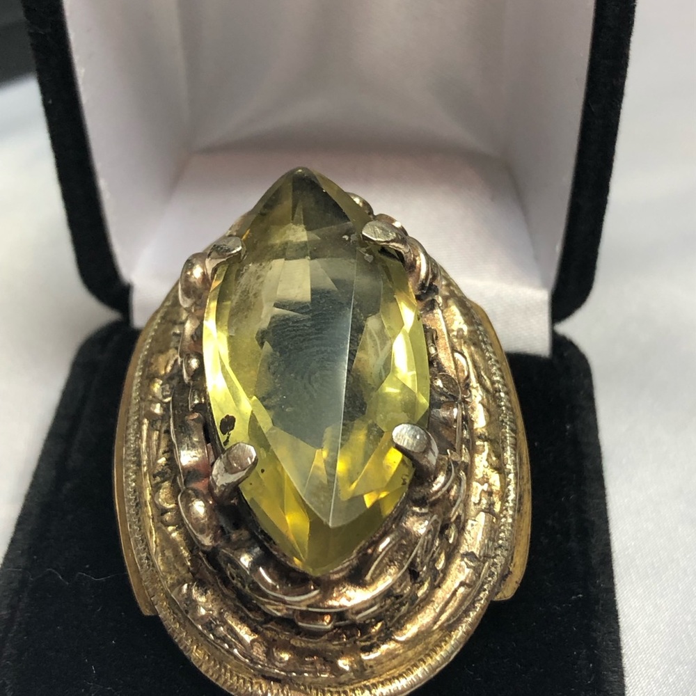 Citrine leaf adjustable ring. - Picture 2 of 8